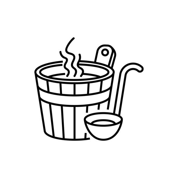 Bucket and Ladle line icon
